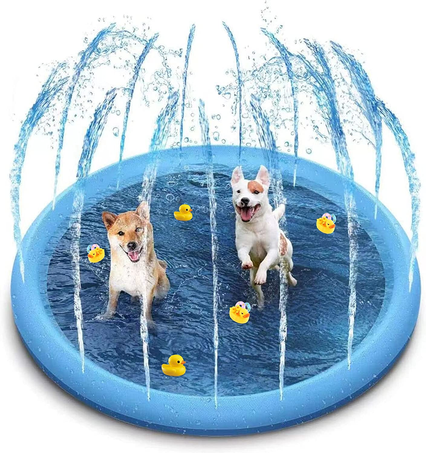 Splash Pad Sprinkler for Pets Dog Bath Pool Water Game Mat Outdoor 100