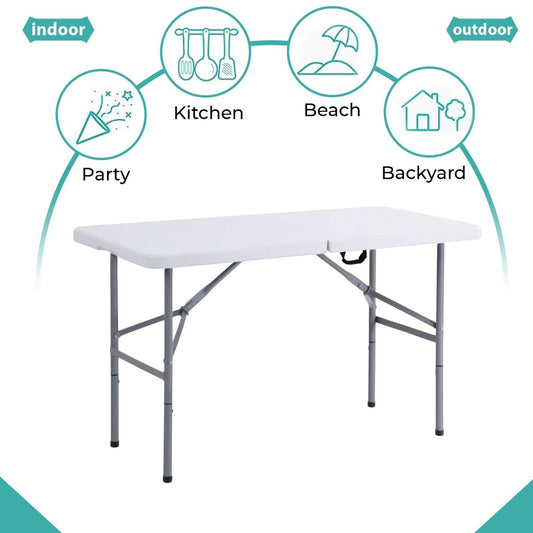 Catering Camping Heavy Duty Folding Trestle Table Picnic BBQ Party 4ft, 5ft & 6ft