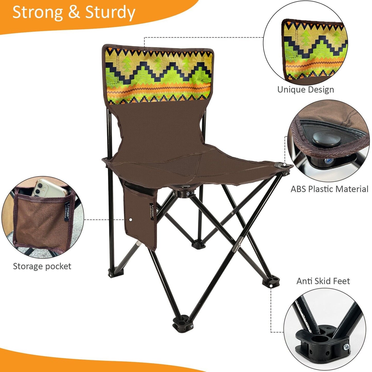 Camping Table and Chair Set 5 Piece Outdoor Beach Picnic Furniture