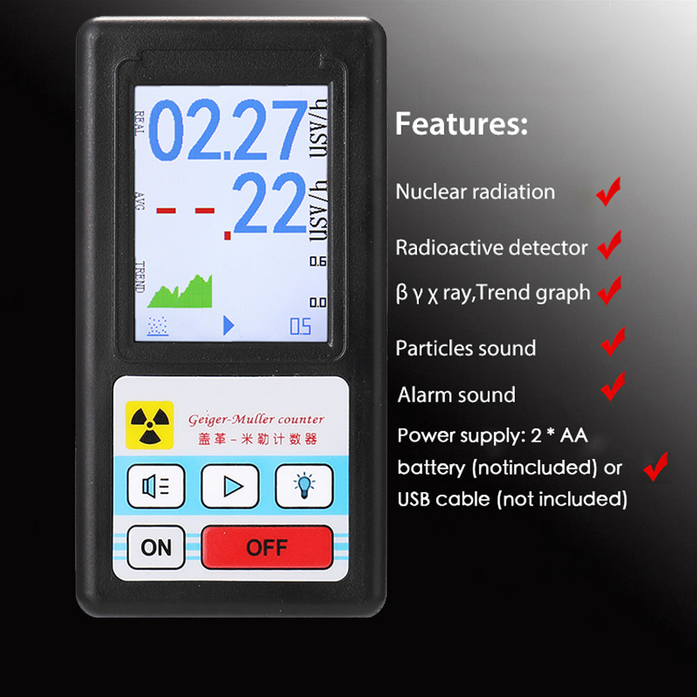 BR-6 Geiger Counter Nuclear Radiation Detector Personal Dosimeter X-ray Beta Gamma Detector LCD Radioactive Tester Marble Tool