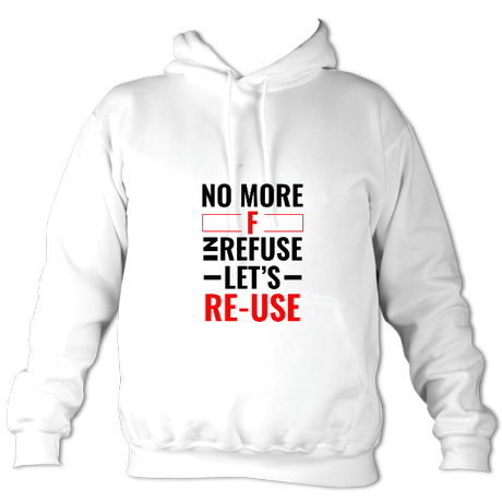 College Hoodie with recycling message